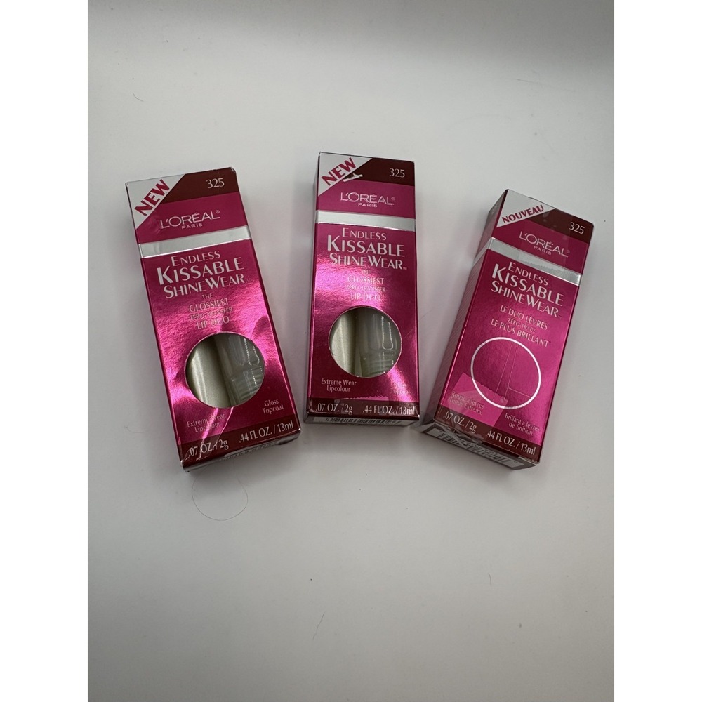 3 NEW L'Oréal Endless Kissable ShineWear Lip Duo 325 Wine And Dine